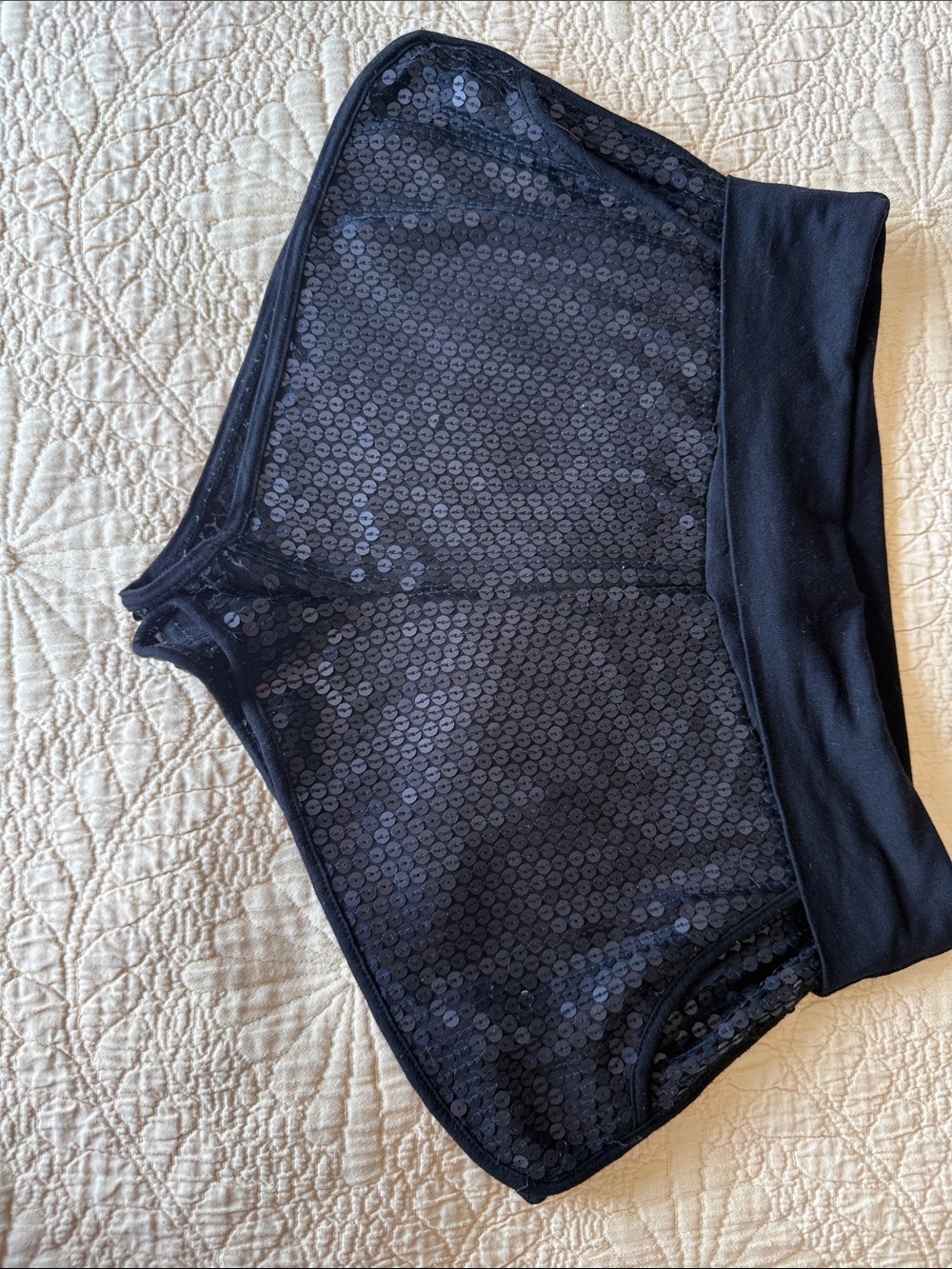 BCBGMaxAzria Black Sequin shorts